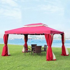 캐노피 천막 4x4m 가제보 4x4m 자바라 비닐 몽골텐트 기본형 포장마차, U01KTEXJ2E1X8GK4658WW5Y5VC-002, 1, B. 와인 빨강