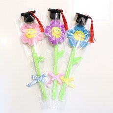 스마일 꽃 해바라기 꽃 플라워 철사 미니 인형 졸업식 꽃다발 인테리어 조화, 1개, 주황색(포장 없음)