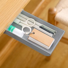 레더스 부착식 틈새 미니 서랍 책상수납, 1개, 그레이