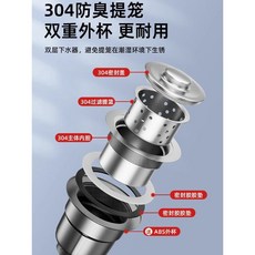 廚房洗菜盆水槽下水管套裝 雙槽/單槽通用 排水器配件, 1個, 升級加厚 110mm 單/雙水槽專用提籃
