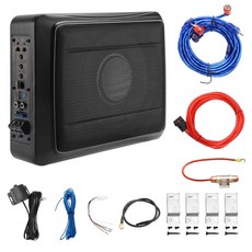 25 4cm(10인치) 1200W 전원 자동차 서브우퍼 내장 220W RMS 20Hz 150Hz 슬림 언더 시트 디자인 하이/로우 레벨 입력, Power 1200W