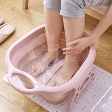 접이식 지압 발 마사지 족욕기 족탕기 힐링, 핑크