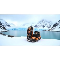 JIANLEI 신발 및 부츠용 32개의 스테인리스 스틸 스파이크 트랙션 스노우 그립 - 스테인리스 스틸 스파이크와 실리콘이 있는 트랙션 아이스 스노우 그립 남성 및 여성용