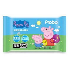 【博寶兒】佩佩豬純水濕巾 厚型 22抽, 1個