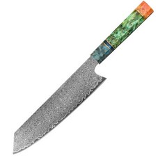 사시미칼 회 칼 다마스커스 오로시칼 일본 명품 8 인치 요리사 67 레이어 VG10 강철 주방 야채 고기 요리 된 컬러 우드 핸들, 3)1pieces