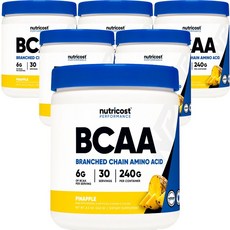 nutricost BCCA蛋白質補充保健粉 鳳梨口味, 6個, 240克