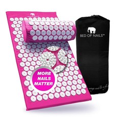 침대 오브 네일 편안한 지압 쿠션 베개 2142 침술 압력 지점 목 에너지 증가 이완 가방 보니비 15x6x4 블랙, Pink Mat Pillow Set, 500g, 1