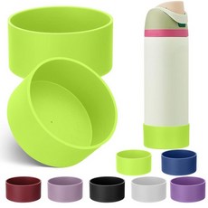 Mity rain Owala 물병 680.4g24온스 946.4ml32온스 실리콘 부츠 2개 미끄럼 방지 보호 슬리브 바닥 범퍼 프로텍터 FreeSip 스테인리스 스틸 액세서, 24온스, 샤이닝 그린