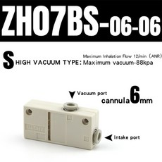 SMC 유형 공압 발생기 ZH05BS 박스형 이젝터, ZH07BS-06-06, 1개
