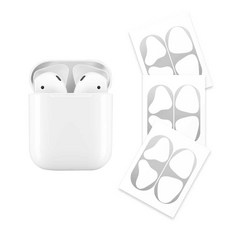 리아몬트 에어팟 철가루방지 스티커 18K 도금 3개입, 실버, 1세트, 에어팟 2세대 무선