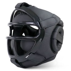 복싱 헤드기어 페이스 격투 장비 스포츠 권투 스파링 보호 마스크, M, 무광블랙헤드가드+페이스마스크, 1개