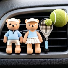 테니스 커플 4종 방향제 자동차 실내 환기 석고 오브젝트 인테리어 용품 실용적 결혼, 테니스 커플 4종 방향제 ( 핑크 ), 블랑쉬, 클립 ( 4발 클립 )