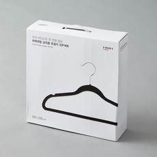 한샘 러버코팅 상의용 옷걸이 30p, 블랙, 1개