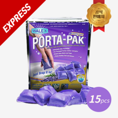 주니스 [공식수입사] WALEX 포타팩 용변분해제 카라반 캠핑카 15개팩 익스프레스 라벤더, 15개