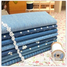 [워싱 데님 DIY] 퀼트재료 퀼트패키지 퀼트쿠션 만들기, 5. 파랑 큰 물방울