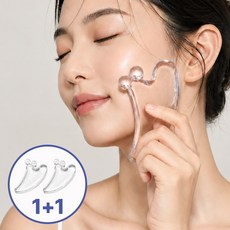 문곰문곰 괄사 마사지기 얼굴 괄사 마사지기 미니 괄사, 투명, 2개