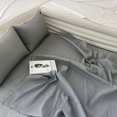 이불아저씨 포시즌 요매트(+솜포함) 요이불세트 요+차렵이불+베개커버, 시어서커 무지 그레이