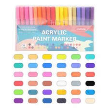 구아슈 아크릴 마커 소프트 펜 방수 크리에이티브 그래피티 학생용 학교 문구 색, 1개, 3. 36 Colors