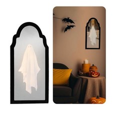 127815 VANSUN 선캡 2025 나무 불꽃이 있는 할로윈 유령 거울 - 홀로그램 거울 실내 공간 침실 주방 및 벽난로 장식용 으스스한 장식