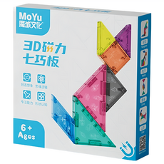 魔域文化 3D磁力七巧板 兒童益智玩具 幾何造型 思維空間, 透明色, 1個, 1人