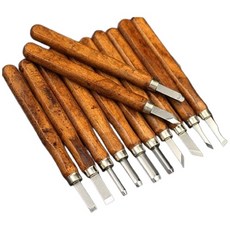 雕刻刀套裝 12件組 手工木刻刀具, 詳見包裝
