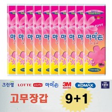 마미손 플라워 고무장갑, 중(M), 10개