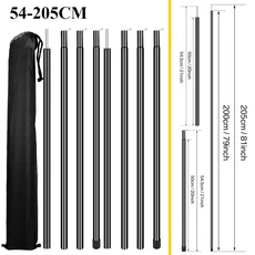 텔레스코픽 텐트 범용 조정 가능한 알루미늄 캠핑 천막 세트 Sun Sail Shelter Rods Tarp Tent 액세서리, 54 205CM Bla