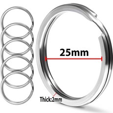10 30pcs 스테인레스 스틸 분할 플랫 쥬얼 라운드 은색 라인 세련, 25mm, 10pcs