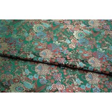 銘布 75CM雛菊織錦緞桌旗 桌巾 旗袍 中國服 抱枕 椅墊套 宗教宮廟 喜慶 提花織錦緞布料, 綠色