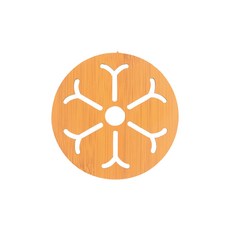 나무 라면 받침대 원목 소품 냄비 받침대 주방 인테리어 소품 주방 데코 식탁 소품 원목 받침대 거치대 다용도 받침대, 눈꽃, 1개