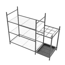 拜爾家居 職人手藝-理想型雨傘鞋架組 MIT台灣製造 自由加購 鞋架 傘架 多功能鞋架 雨傘收納架, 俐落黑, 1個