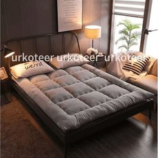 urkoteer 자가발열 토퍼 패드 매트 두꺼운 겨울 침대 이불 매트리스 양면 극세사 캐시미어 푹신한urkoteer, 커피