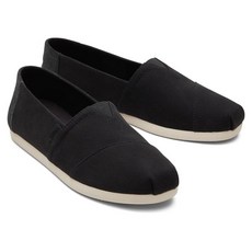TOMS 남성용 Alpargata 클래식 슬립온 캐주얼 슈즈 - 화이트 블랙 브러시드 트윌 스웨이드 292438