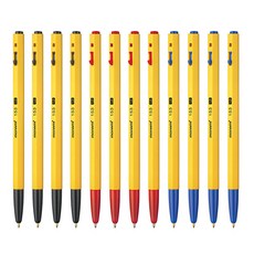 모나미 BP 153 볼펜 블랙4개+레드4개+블루4개, 1개, 1.0mm-혼합(12자루)