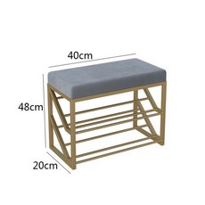 슈즈스툴 신발장 벤치 현관 학원 정리함 인테리어 선반 60cmㅣ4고리 정리대 신발장의자, 그레이 40 20 48 무설치 특혜