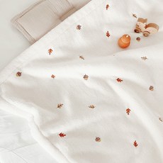 마롤로뜨 자수 극세사 아기 블랭킷 이불 담요 신생아 겨울, 자수 극세사 블랭킷_메이플토리