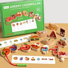 Treehole GREEDY CATERPILLAR 木製 穿繩遊戲 益智玩具, 1個