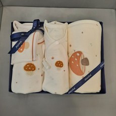 [압소바] 봄 가을 초겨울 유아 남아 여아 공용 머슈 오가닉 저고리 속싸보 배내가운 SET AXC-1010191