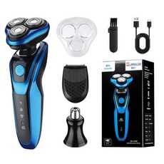 雙科 SK-1580 五合一多功能電鬍刀, 藍色, 五合一 標配 鼻毛器 鬢角器 潔面刷 刀頭3粒