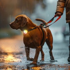 모츄츄 펫 안전등 야간 발광 조명 강아지 목걸이 LED 라이트 6가지 모드 스마트 센서 방수 산책등 선물 추천, 1개, 원형