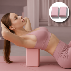 도이차 초경량 미끄럼방지 요가블럭, 2개, 핑크