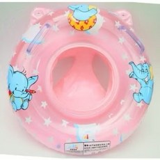 ABC嬰兒脖圈坐圈，加深座位區雙把手寶寶泳圈，兒童游泳安全首選, 粉小象坐圈, 1個