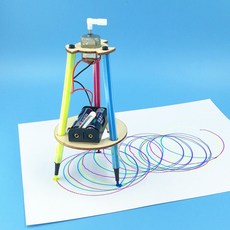 臺灣熱銷 博燃科敎木質益智科敎玩具diy小製作材料包兒童手工模型科學玩具, 塗鴉機器人材料包, 1個