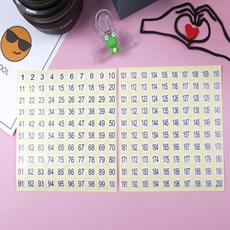 시크리트몰 숫자스티커 번호스티커 원형 화이트 1-200, 2세트