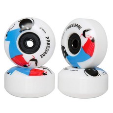 FREEDARE 스케이트보드 바퀴 52mm 베어링 및 스페이서 설치 핑크 4팩 173940, 블루/화이트