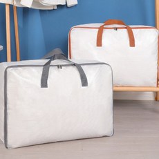 대용량 옷장정리 이불가방 이사용 겨울옷 투명 보관함 리빙박스, 1개, 그레이_대형(58x38x22cm)