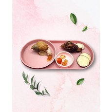 6가지 사료 그릇 원형 타원형 세트 달팽이 먹이 트레이, 핑크, 긴 트레이 타원형, 1개