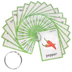 아동용 야생 동물 플래시 카드 32개 | 유치원 벽 스티커 및 곤충 테마 파티 온라인 교실용 학습 카드 및 몬테소리 포켓 카드 | 교사/자폐증 사 도구, 야채, 1개