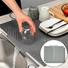 킹얀 실리콘 식기건조매트 물빠짐 주방 드라잉 매트, 1개, 그레이
