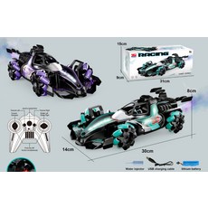 DIU 噴霧F1遙控車2.4G遙控車手勢感應賽車兒童特技漂移四驅車, 1個, 3377英文-單控紫:標配一電池【玩約35分鐘】